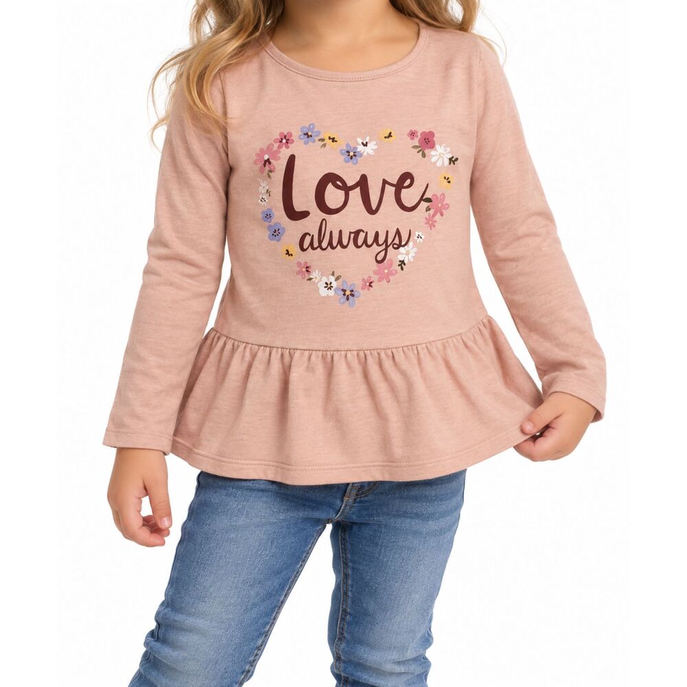 🔥 5 for $30 🔥 Carter’s Girls “Love Always” Peplum Long Sleeve Top | Size 4T